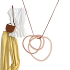 Ожерелье с круглым кулоном неправильной формы, с длинными звеньями, модное ожерелье для женщин и девочек