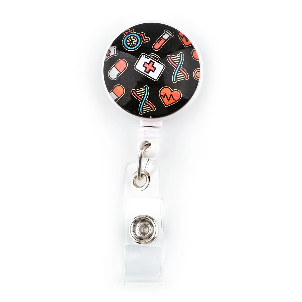 

JY341 Medicine Retractable Badge Holder Badge Clips for Nurse Doctor ID Badge Reel with Alligator Clip