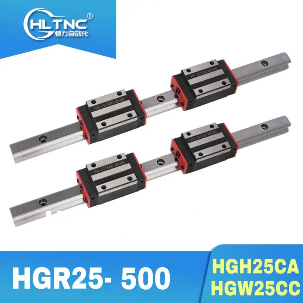 

25 мм линейные рельсы HGR25-500mm 2 шт. + 4 шт. квадратный тип каретки подшипника блока HGH25CA/HGW25CC для ЧПУ