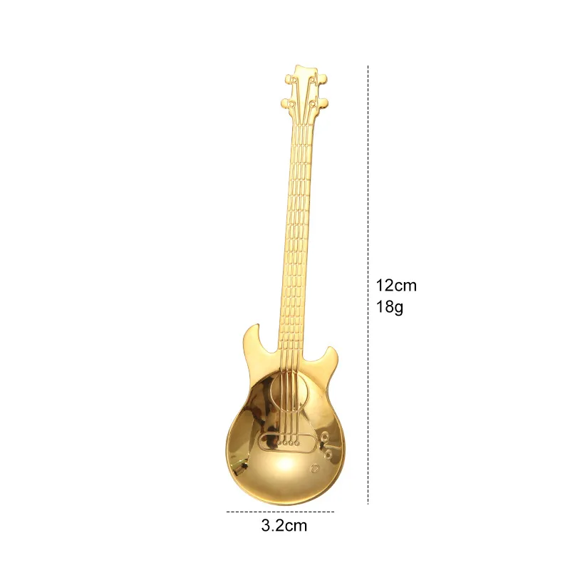 

Guitar Coffee Teaspoons 3 Pcs Stainless Steel Musical Coffee Spoons Teaspoons Mixing Spoons Sugar Spoon Kitchen Accessories