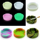 Силиконовая пепельница, светящаяся в темноте, портативная, складная, Экологически чистая, мягкая, светящаяся пепельница