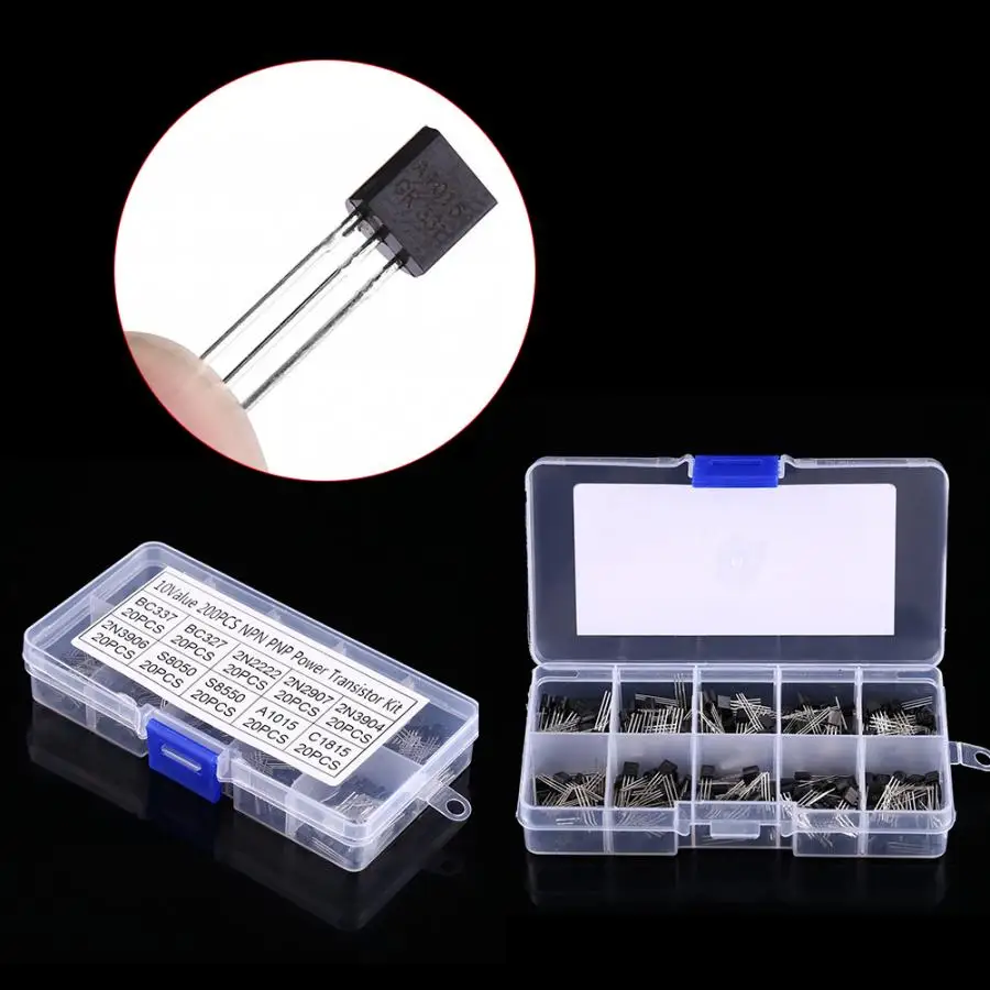 200 шт./компл. 10 значений Silicon NPN PNP транзисторный Набор Box BC337 BC547 детали