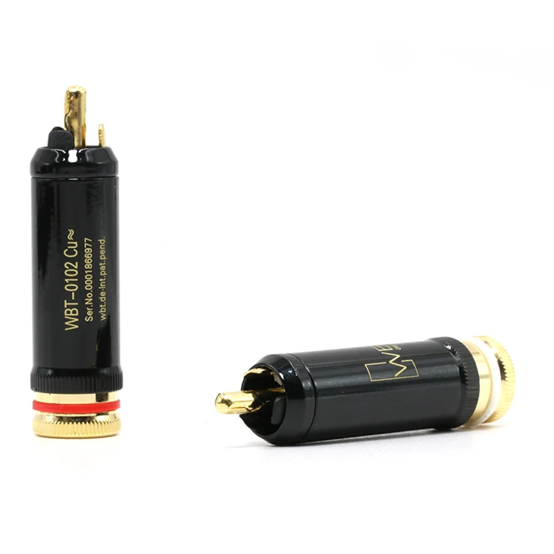 4pcs Hifi Gold Plated RCA Plug WBT-0102Cu 99.998% Copper 24K Platd Single Connector | Электроника
