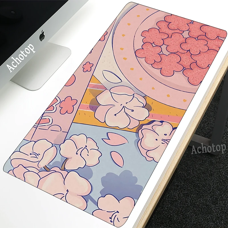 

Pink pad Oversized Beautiful Pattern Mouse Pad Desk Pad Lovely Anime Cool Mouse Pad Print Computer Gamer Locking Edge Mouse Mats