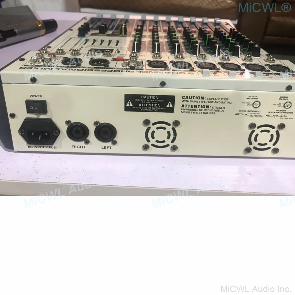 

MiCWL 8 Channel Audio Mixers with 600Wx2 Power Amplifier Sound Mixing MP3 DJ Mixer for Stage Studio Speaker Microphone