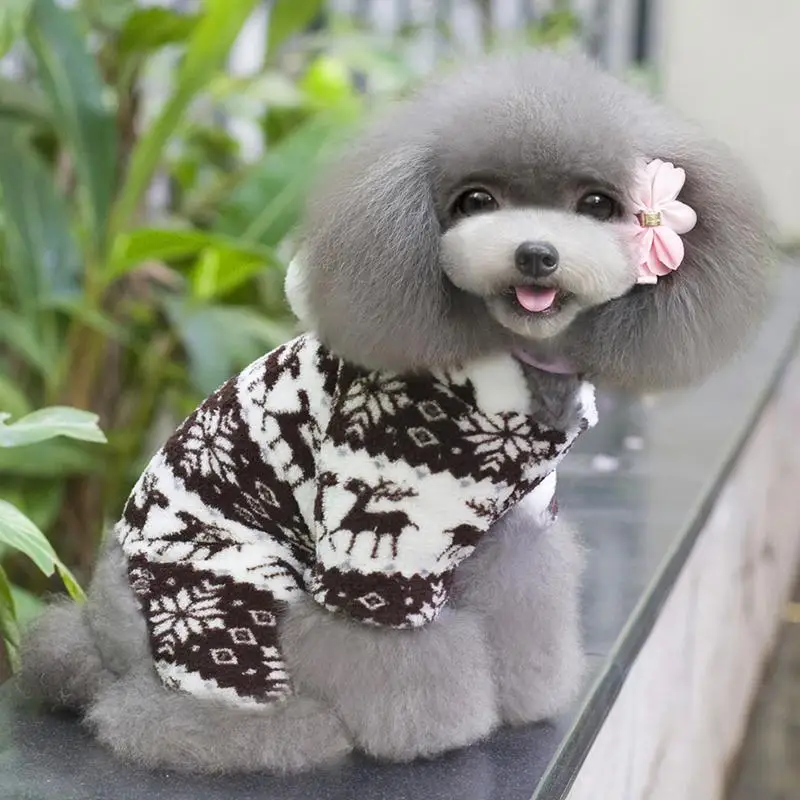 Малый питомцев Новый собака пальто куртка Снежинка Олень щенок продукты для