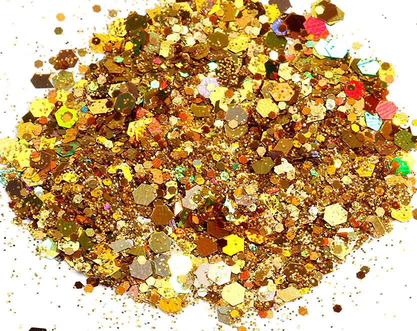 5 gold-500g 500 грамм 24 цвета голографический массивный блеск микс свободный блеск массивный блеск черный блеск устойчивый к растворению Блестящий из полиэстера - Цвет: 5 gold-500g