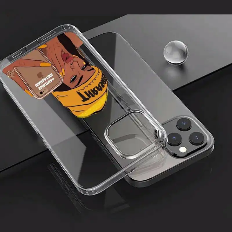 

Afro Girls Black Women make money Phone Case Transparent for iPhone Samsung A S 11 12 6 7 8 9 30 Pro X Max XR Plus lite