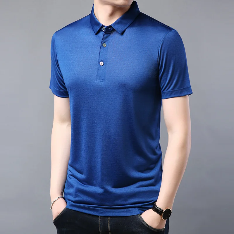 

2020 New Summer men lapel Short Sleeve T shirt jke109