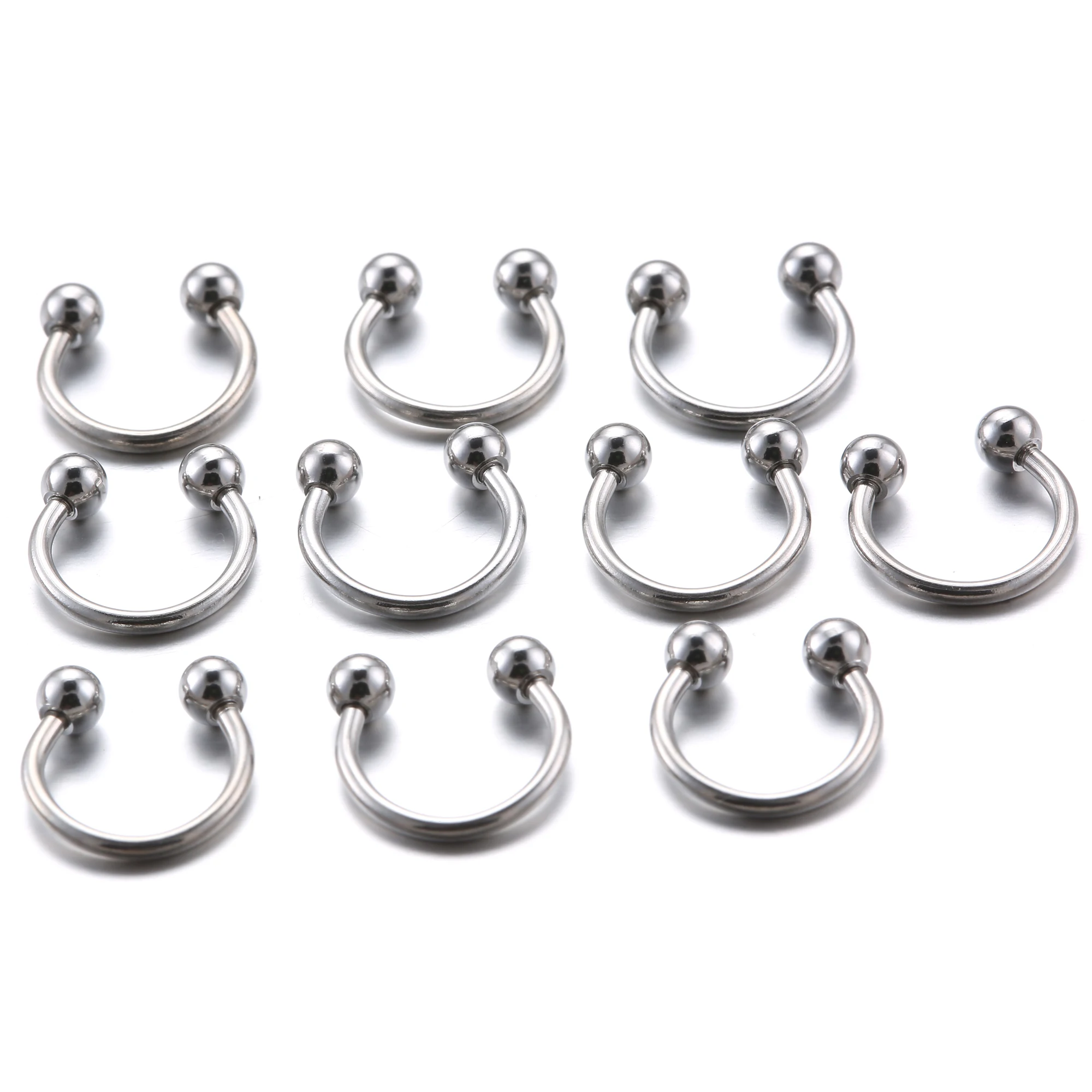 body ring 10pc 24 шт. Кристалл Нос кольцо& шпильки мода тело женщины девушка ювелирные изделия нержавеющая хирургический стальной нос пирсинг Красочные Стразы - Окраска металла: body ring 10pc