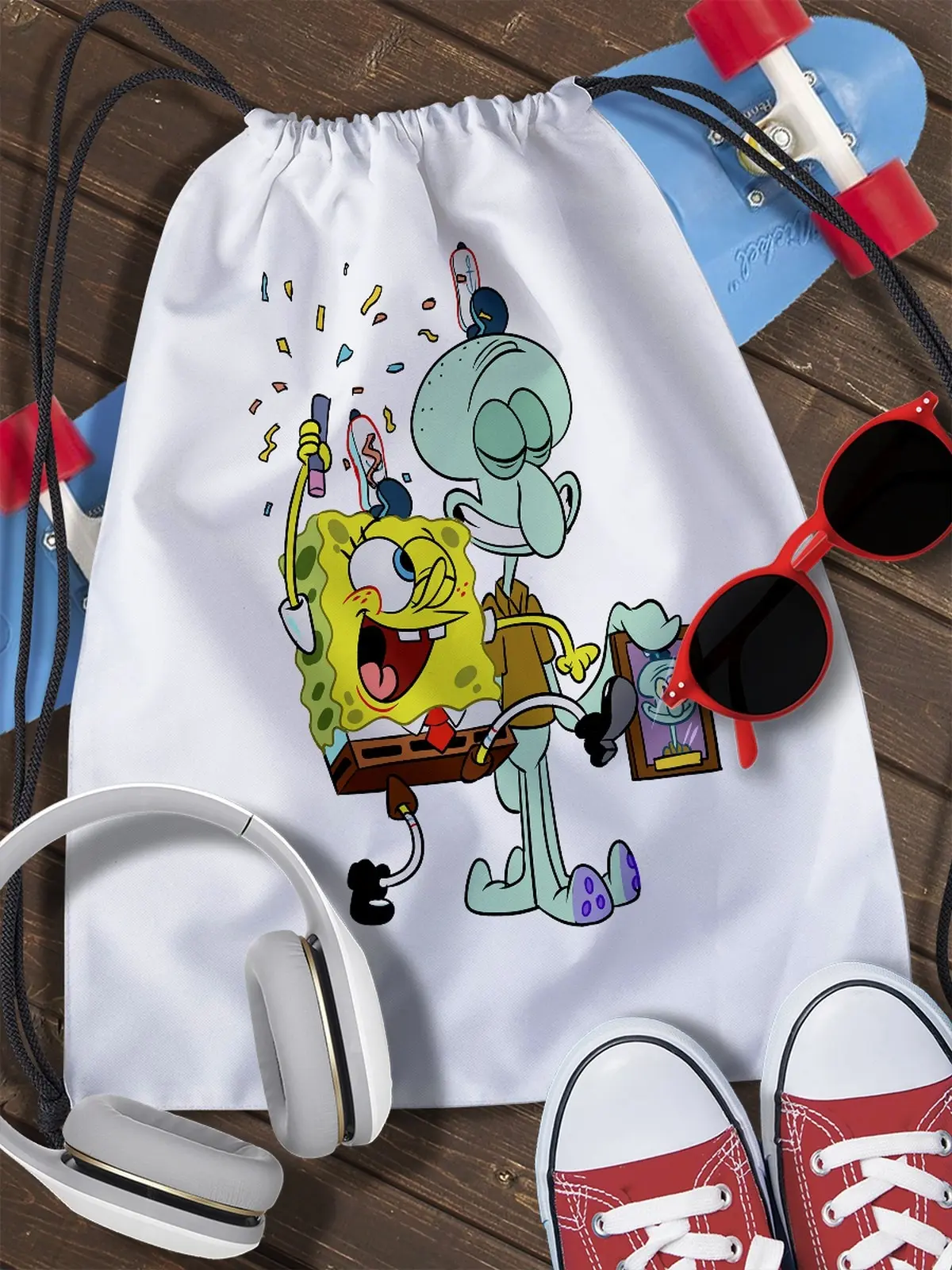 Сумка мешок для обуви Spongebob(спанч боб spongebob патрик сквидворд гэрри губка спанч) - 12