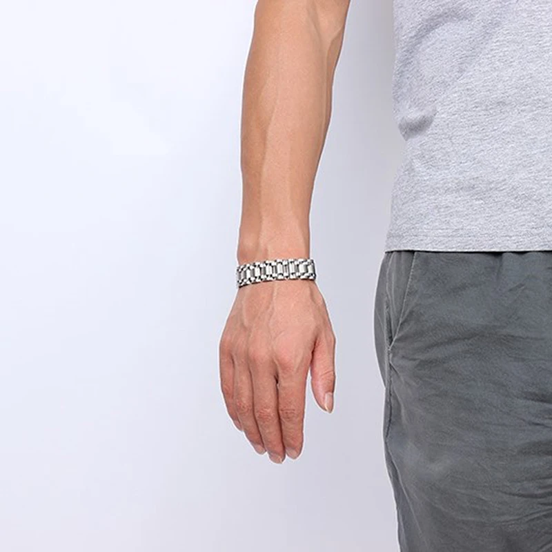 Новый Золотой цвет здоровые ювелирные изделия браслет из нержавеющей стали с