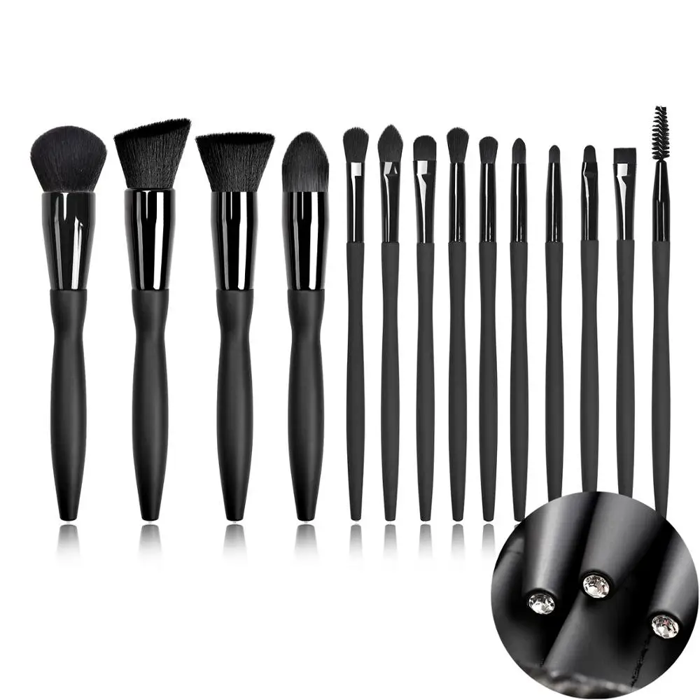 14 шт алмазные кисти для макияжа Набор теней глаз Красота инструменты Вентилятор