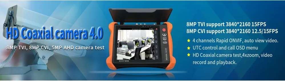 X9 8 дюймов сенсорный экран H.265 4K 8MP IP Камера тестер 2K TVI CVI AHD SDI CVBS тестер систем Скрытого видеонаблюдения с дисплеем с TDR, определитель местоположения кабеля DHL