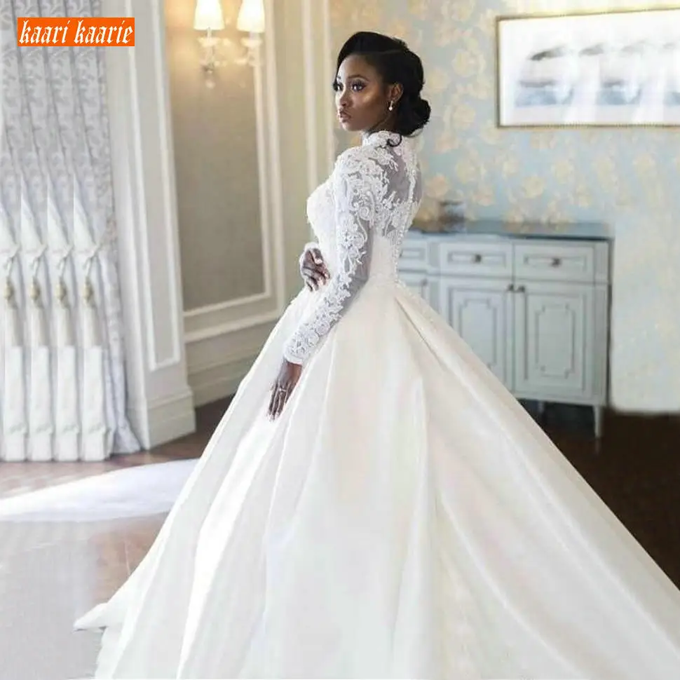 Свадебные платья Ближнего Востока с длинным рукавом африканская аппликация