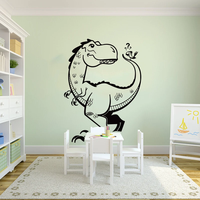 

Cartoon Dinosaur T-Rex Triceratops Animal Vinyl Sticker Bedroom Children Room Jurassic Park Dino Dinosaur Animal Wall Decal E11