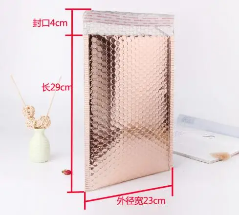 50 шт./лот светло-золотое покрытие бумажные Пузырьковые конверты пакеты для