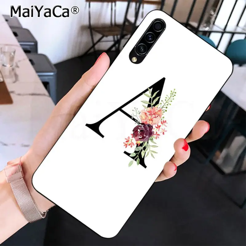 MaiYaCa A B C Цветы Счастливый номер и черная буква искусства красивый чехол для