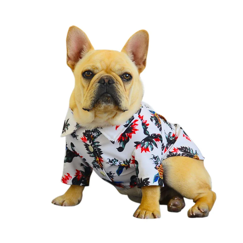 

Comfortable Soft Dog Shirt Summer Thin Pet Cool Shirts Print Fruit Plant T-Shirt Beach Clothes For Bulldog Pug Small Dogs