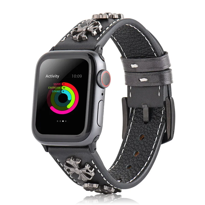 Ремешок кожаный для Apple Watch Band 42 мм 38 спортивный браслет iWatch 4/5 band 44 40 correa apple watch series