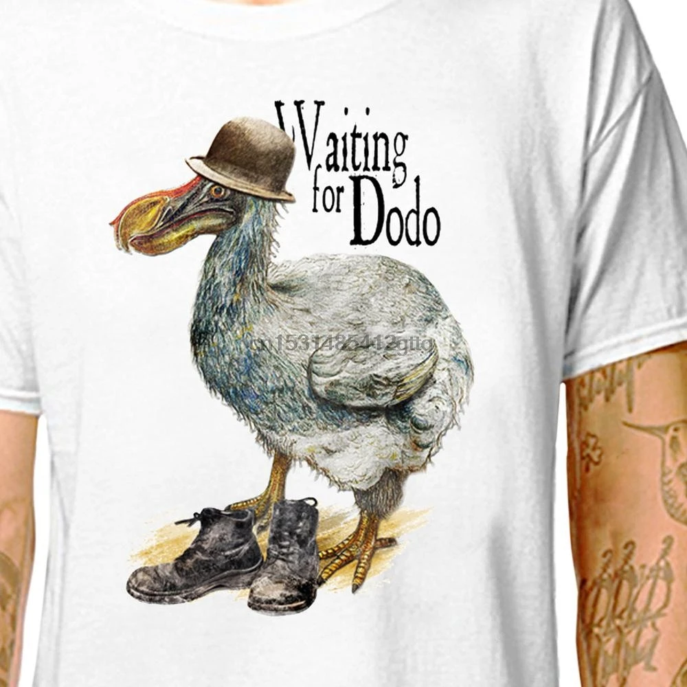 Футболка Ожидание годота Додо 100% хлопковые футболки (lazyморковь) Сэмюэль Беккетт