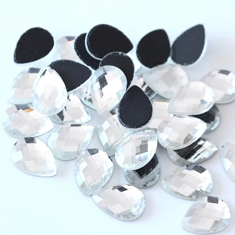 Стеклянный кристалл в форме слезы AB капелька белый DMC горячей фиксации стразы s