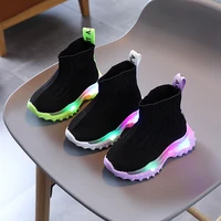 children luminous shoes for boys girls 2022 spring autumn new kids sports shoes flying woven surface breathable casual sneakers