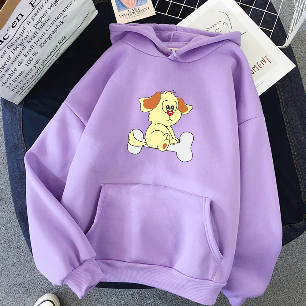

Новые зимние толстовки Harajuku для девочек с принтом поп-собаки, милый Повседневный свободный свитер, женский теплый пуловер с капюшоном, барх...