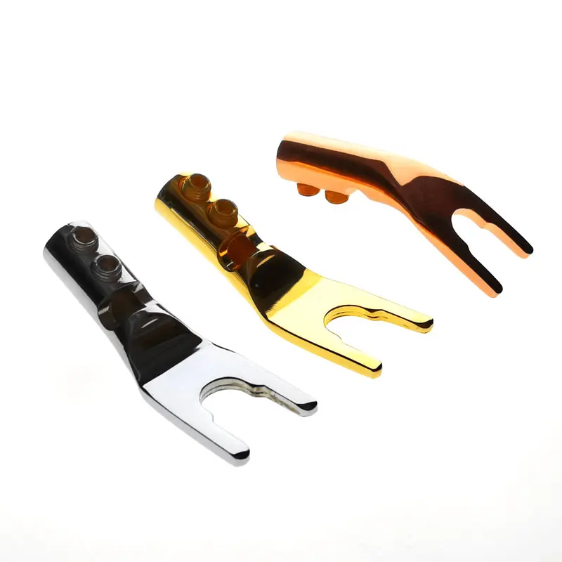 8 шт Позолоченные Медь типа &quotбанан&quot Вилки U/Y Тип высокое качество соединителя