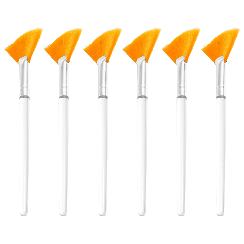 

6pcs Fan Brushes Facial Brushes Makeup Beauty Fan Brush Acid Applicator Brush