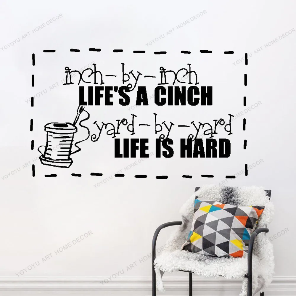 Дюймом жизнь Тюльпан .... швейная Наклейка на стену цитата слов пословицы съемный