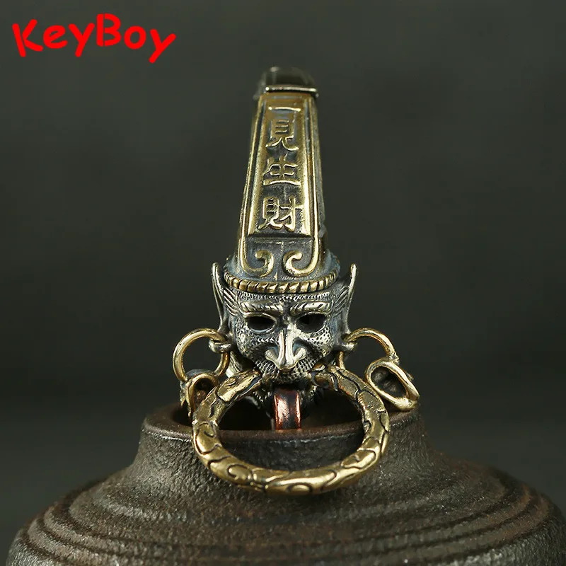 Винтажный медный роскошный китайский Бог призрака на удачу брелки для