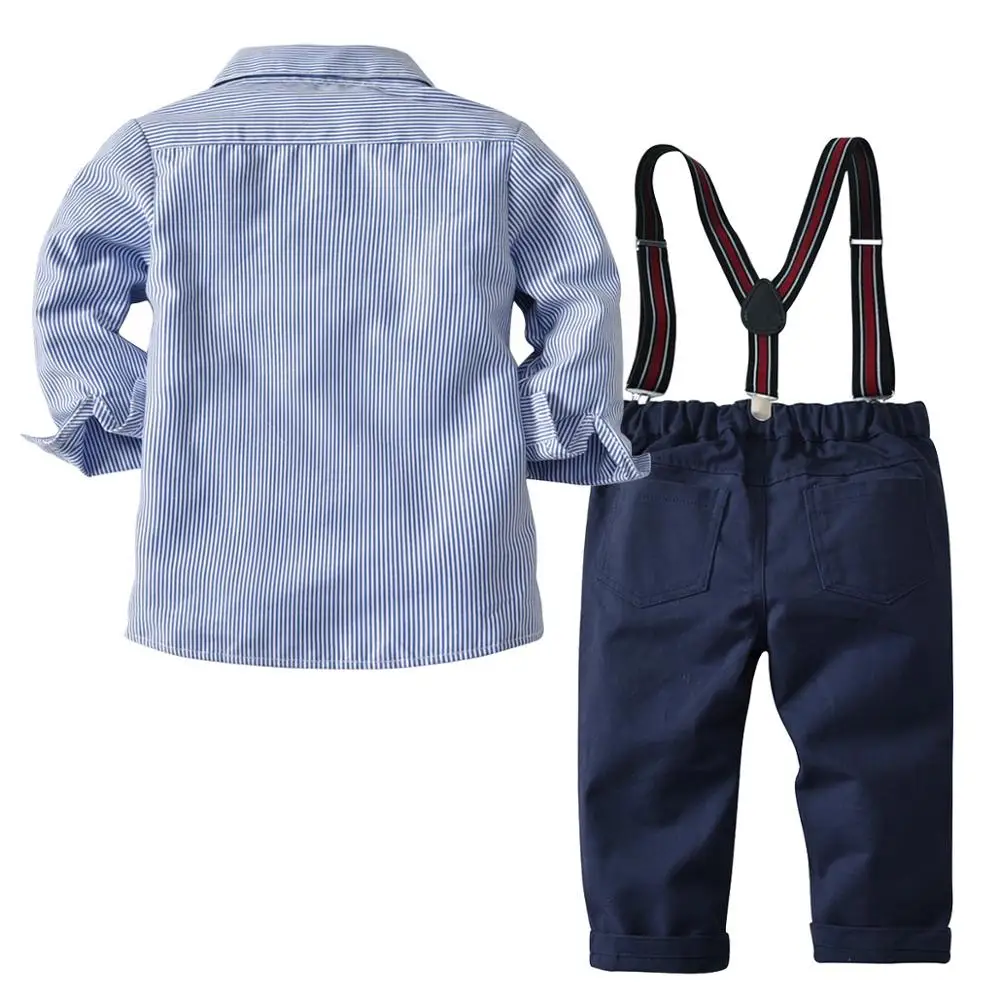 2020 Baby Boy Clothing Sets Gentleman Clothes Cotton Striped Shirt+Pants 2PCS Outfits Bebes Suits 2 to 7 Years Old | Детская одежда и