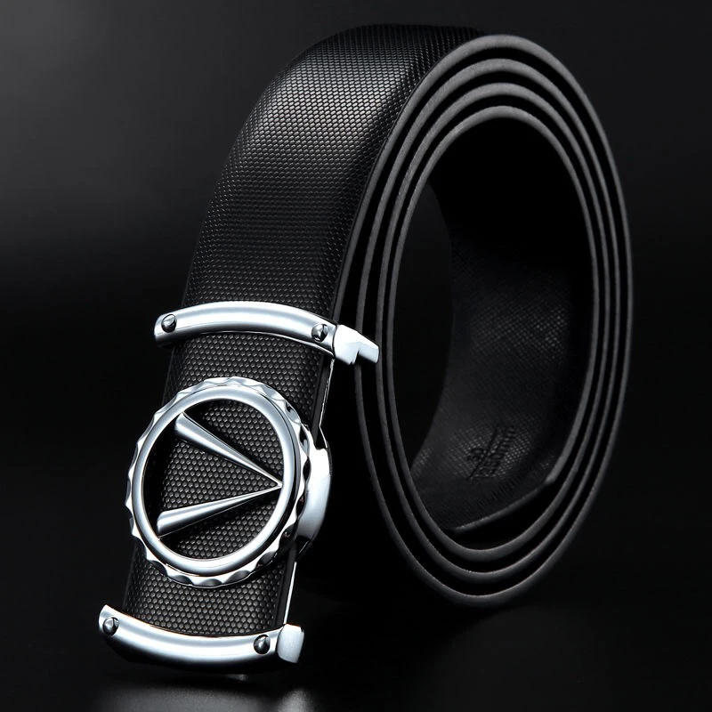 bekeleBOLO Men's Belt Cow Leather Belts Brand Fashion Automatic Buckle Black Genuine for Men 3.4cm Width N71314 | Аксессуары для