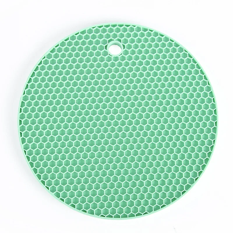 

Food Grade Silicone Pad Round Non Slip High Temperature Resistant Honeycomb Mat Kitchen Anti Scald Pad