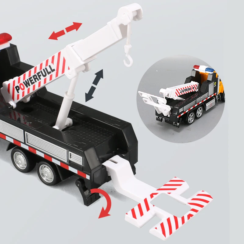 21 см прицеп эвакуатор автокран Модель автомобиля звук светильник с сплавом