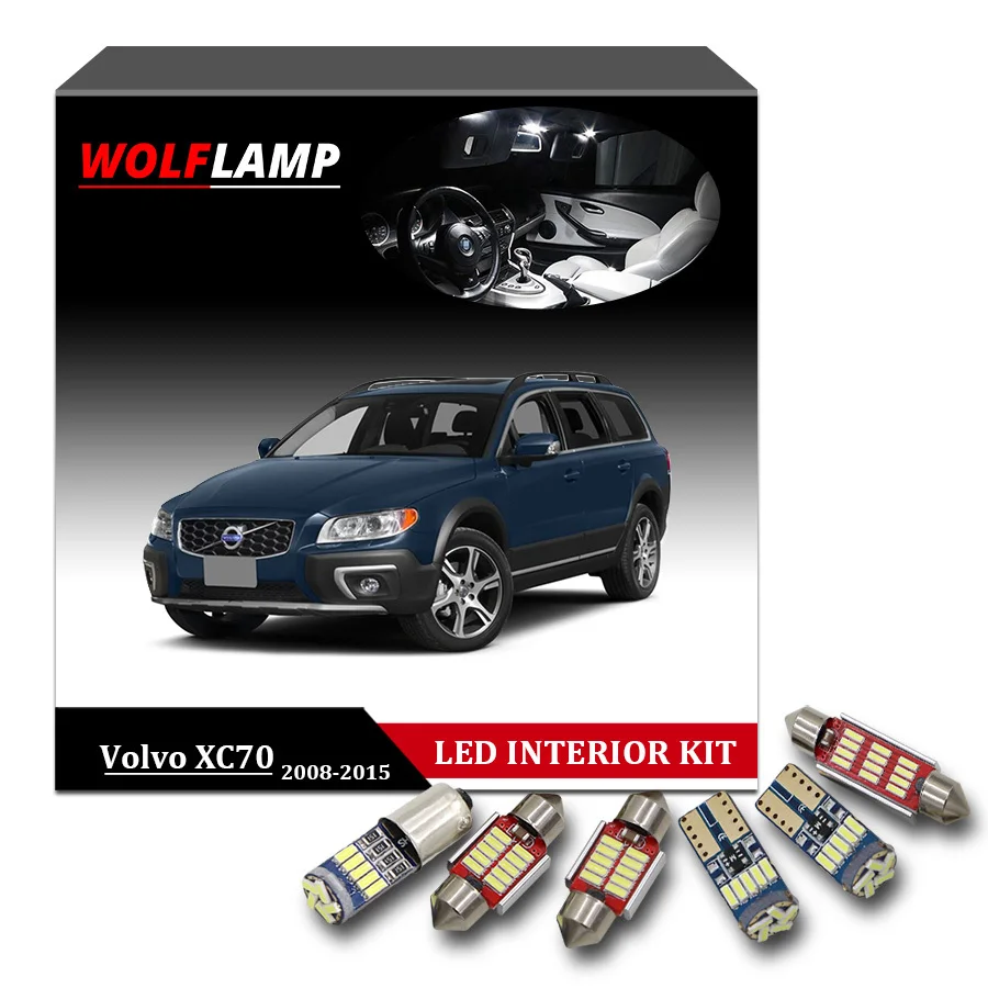 Wolflamp 16 шт. белый Canbus комплект Светодиодный светильник для салона автомобиля s для 2008- Volvo XC70 карта светильник двери купольная перчатка лампа коробка Лампа 12 В