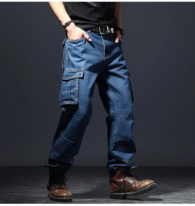 Мужские джинсовые брюки карго MSSNNG повседневные рабочие байкерские с множеством