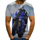 Мужская футболка с мотоциклетным 3D-принтом, летняя модная футболка в стиле панк, Уличная Повседневная одежда