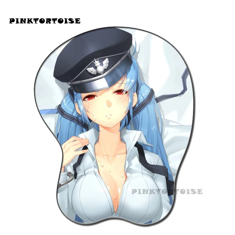 PINKTORTOISE anime Sword Girls Silicon  3D chest Mouse  Pad Ergonomic Mouse Pad Gaming MousePad playmat