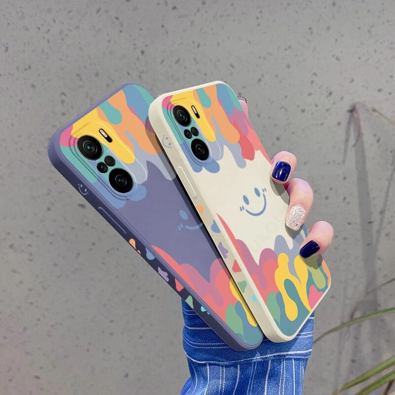 

For Xiaomi Redmi Note 10 11 9 8 Pro 11S 10S 9S Case Poco X3 GT M3 M4 Pro F3 Mi 11T 10T 11 Lite 5G NE Silicone Smile Phone Cover