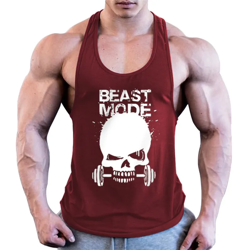 

Mens Bodybuilding Tank top Gyms Fitness sleeveless shirt 2021 New Male Cotton print clothes Fashion Male Singlet vest Undershirt