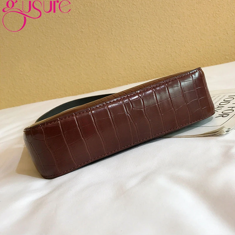 Gusure Модные Винтажные женские сумки на плечо с крокодиловым узором 2021 модная