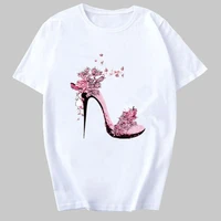 women 2020 summer short sleeve floral shoe fashion lady t shirts top t shirt ladies womens graphic female tee t shirt