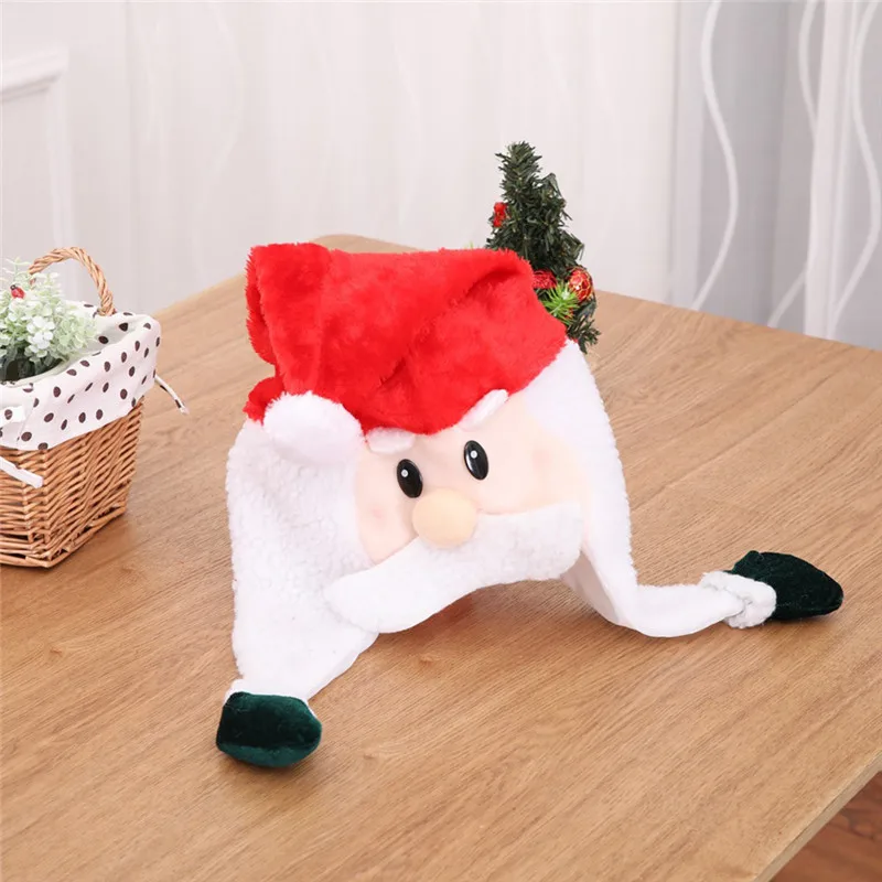 Рождественский плюшевый шляпа Санта Клаус золото бархат снеговик Кепки подарки