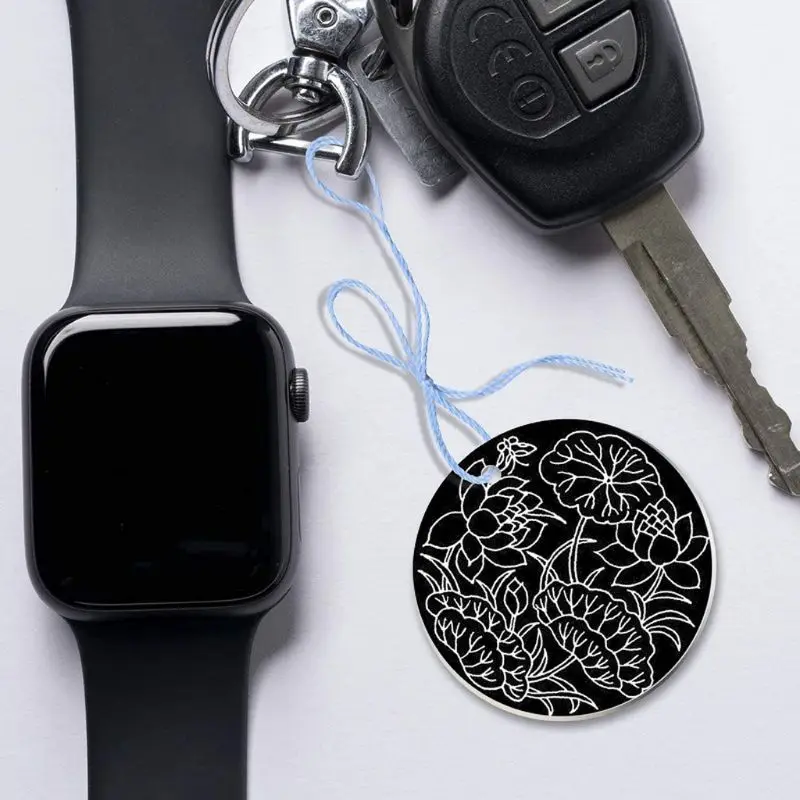 

Acrylic Clear Circle Discs Key Chains Blanks Leather Tassel Pendant Keyring Kit