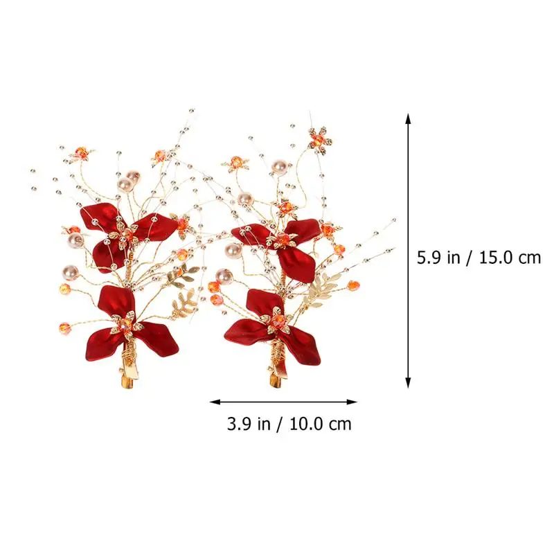 

2 Pcs Alloy Bride Hairpins Metal Hair Clips Vintage Barrettes Hair Accessory