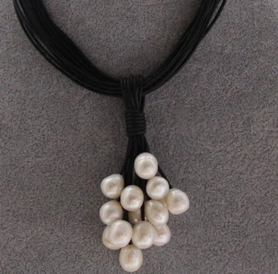 Модные ювелирные изделия бесплатная доставка колье 16 дюймов 15 ряд 14 мм белый