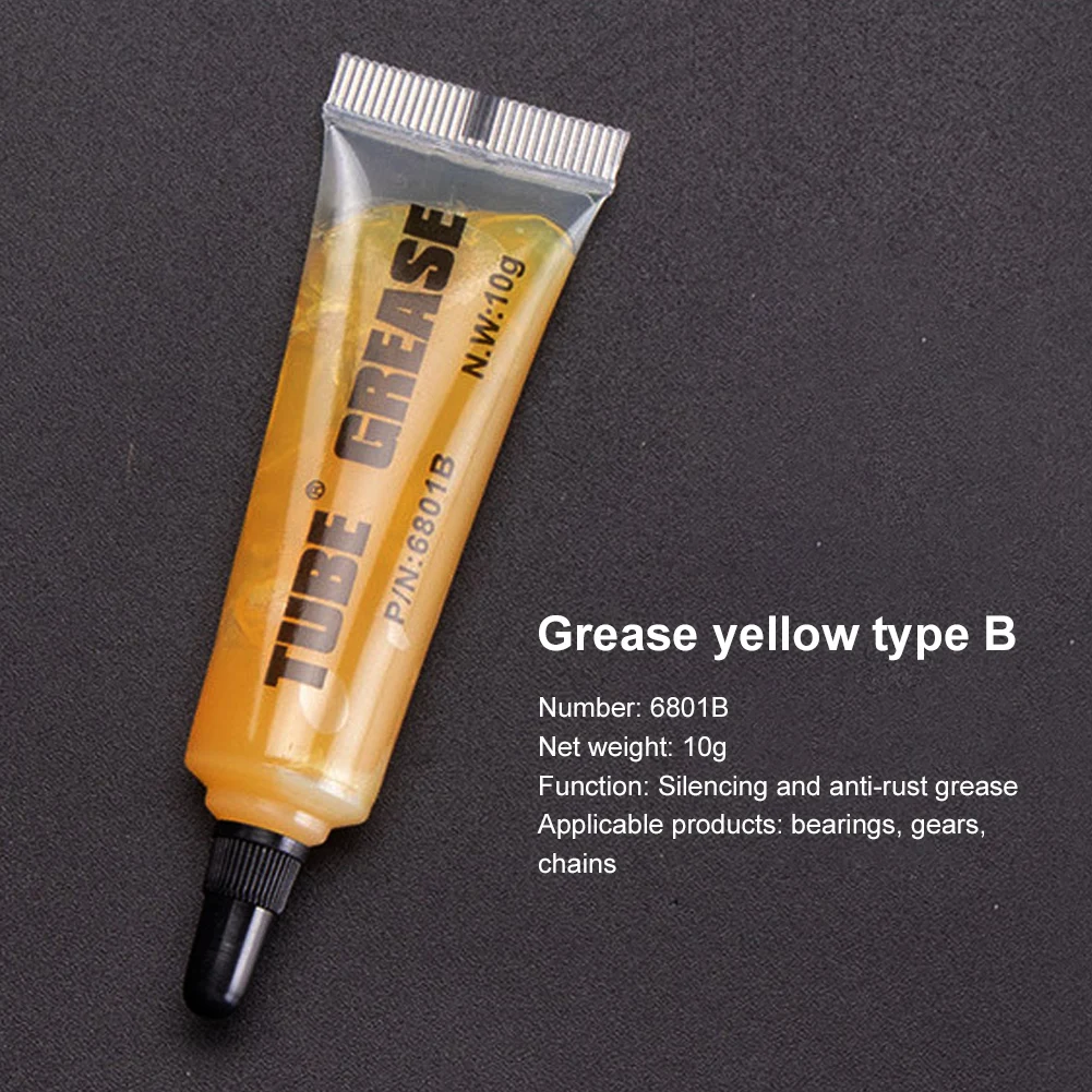 

10g Lubricant Food Grade Silicone Grease Lube Multi-purpose Reduce Noise for Printer Bike Chain Bearing O-Ring Gears Maintenance