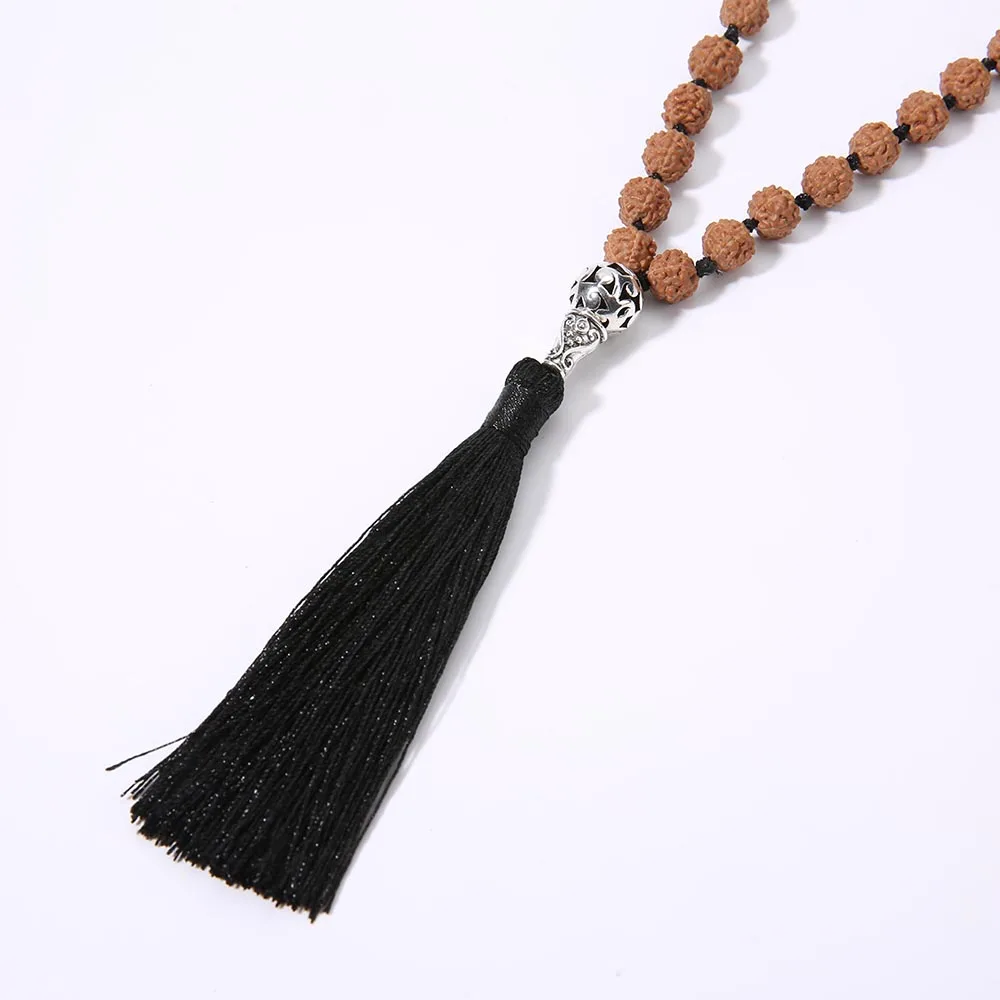 108 Mala Beads Rudraksha драгоценные камни ювелирные изделия для медитации йоги узелковые